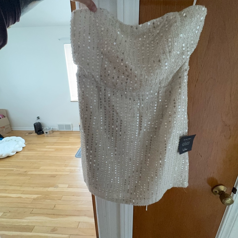 Lulu's White Sequin Mini Dress